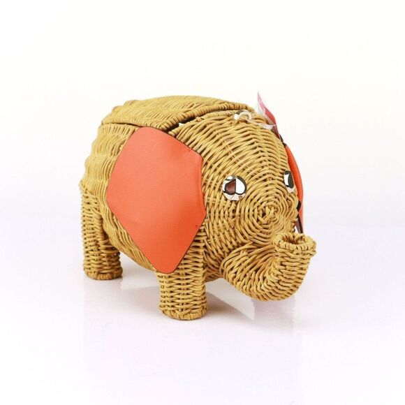 NEW Kate Spade Wicker Elephant Crossbody Bag Orange - Picture 5 of 10